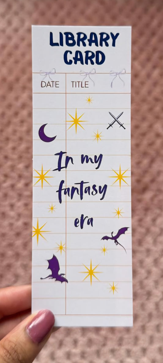 Fantasy Library Card Bookmark